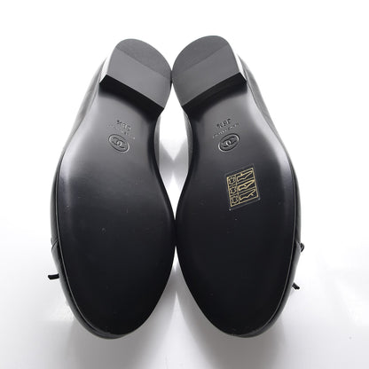 Chanel Lambskin Patent Cap Toe Ballerina Flats 38.5 Black 5 of 8
