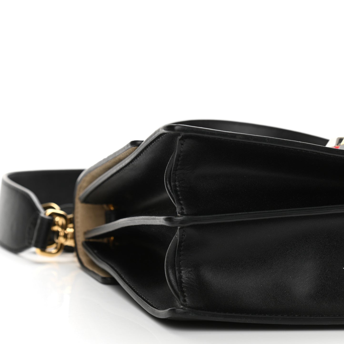 Vitello Liberty Bi-Color FF 1974 Embossed Kan I Shoulder Bag Black Maya