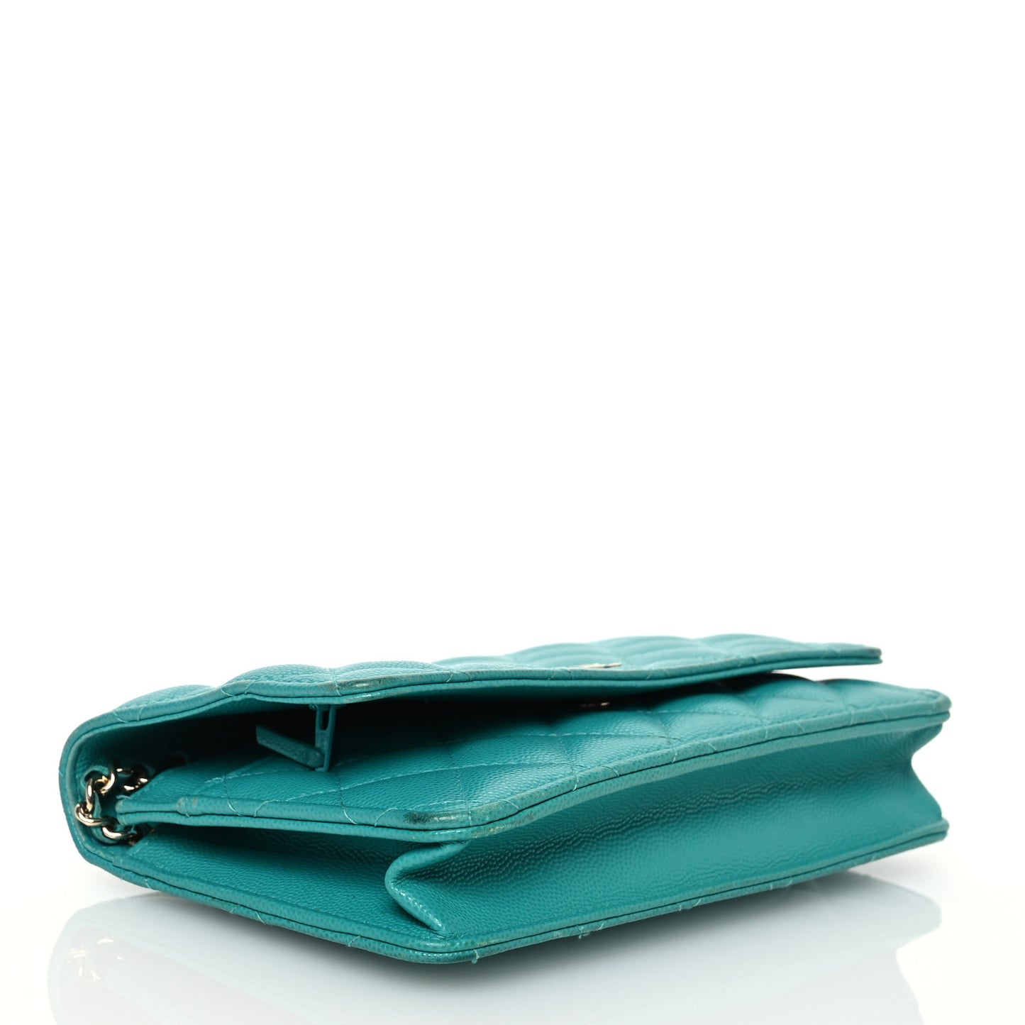 Caviar Quilted Wallet On Chain WOC Turquoise