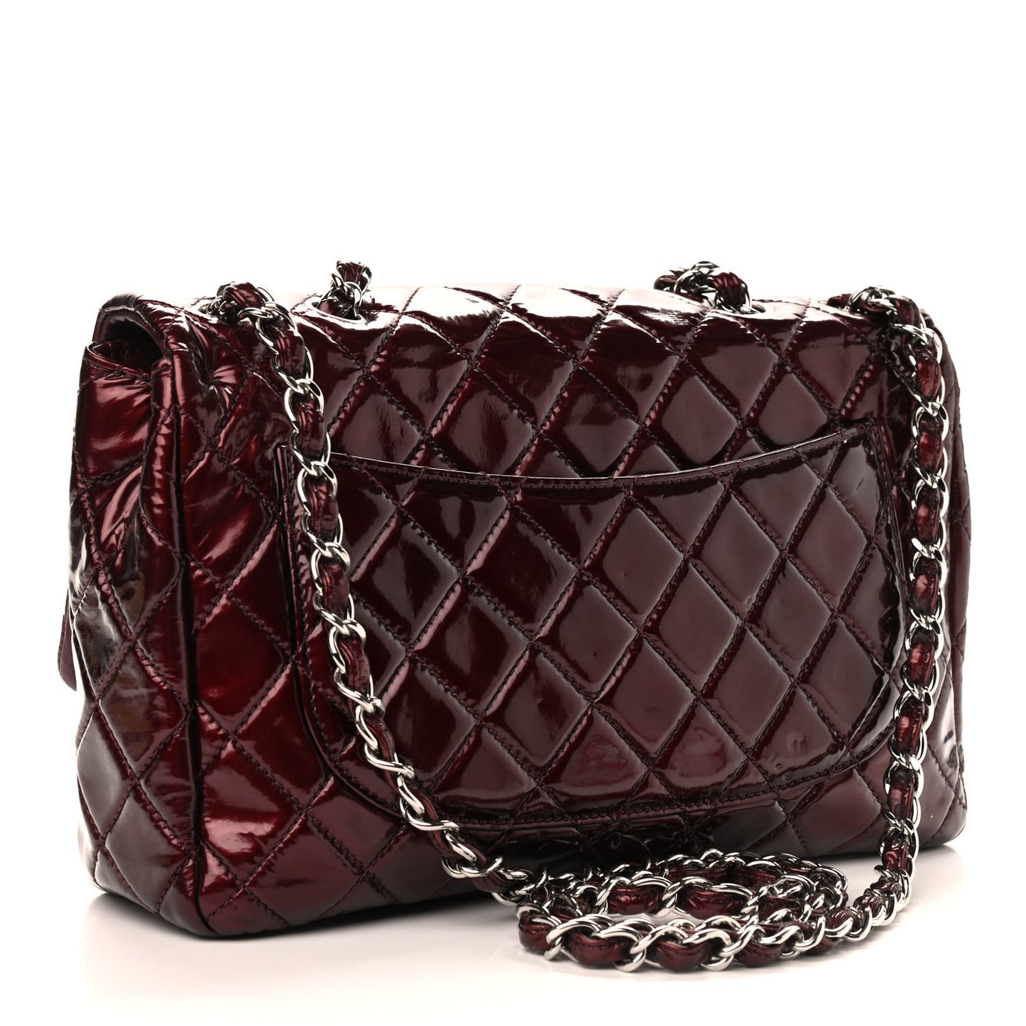 Patent Quilted Jumbo Double Flap Red