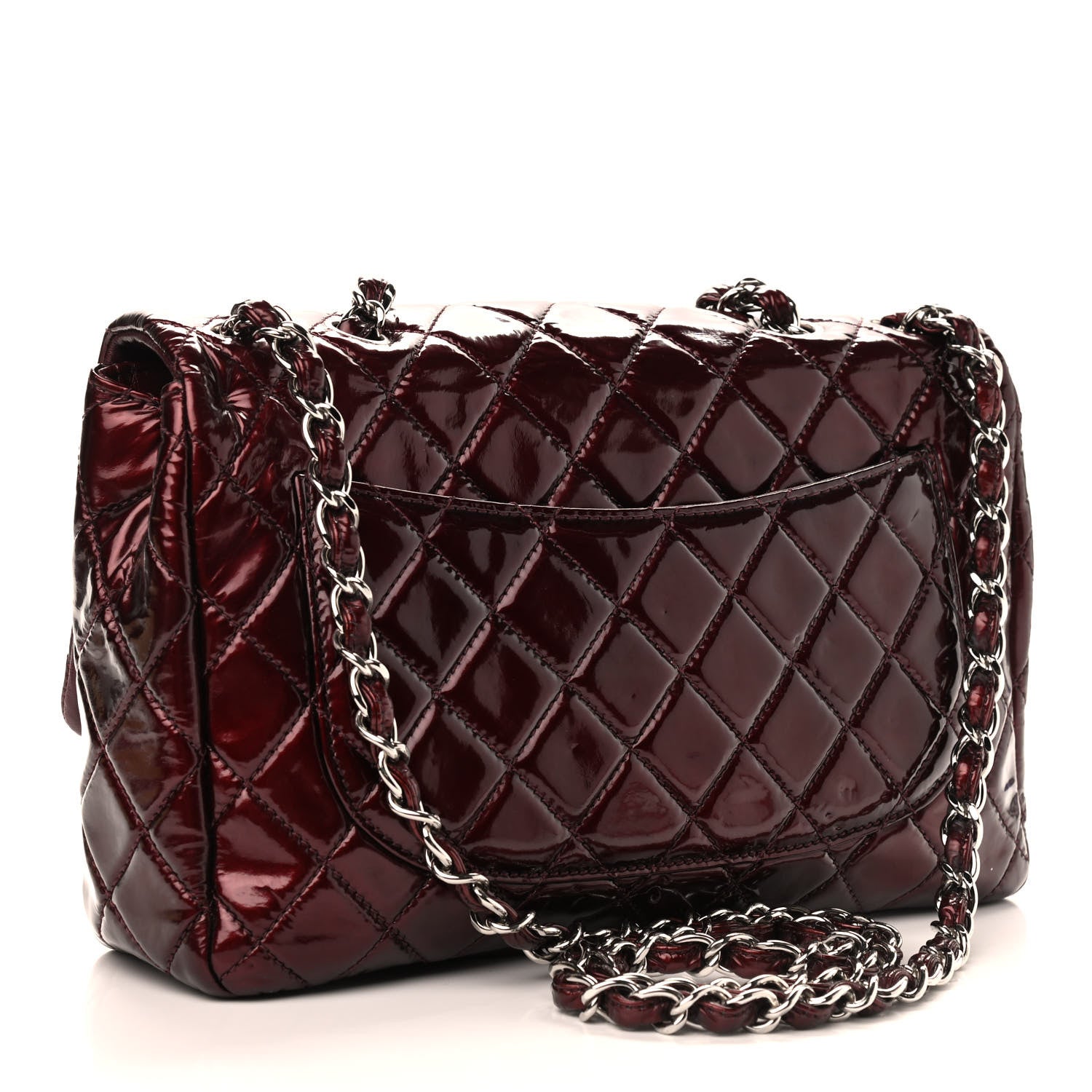 Chanel Patent Quilted Jumbo Double Flap Red 3 of 11