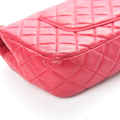 Chanel Lambskin East West Valentine Charms Flap Dark Pink 12 of 15