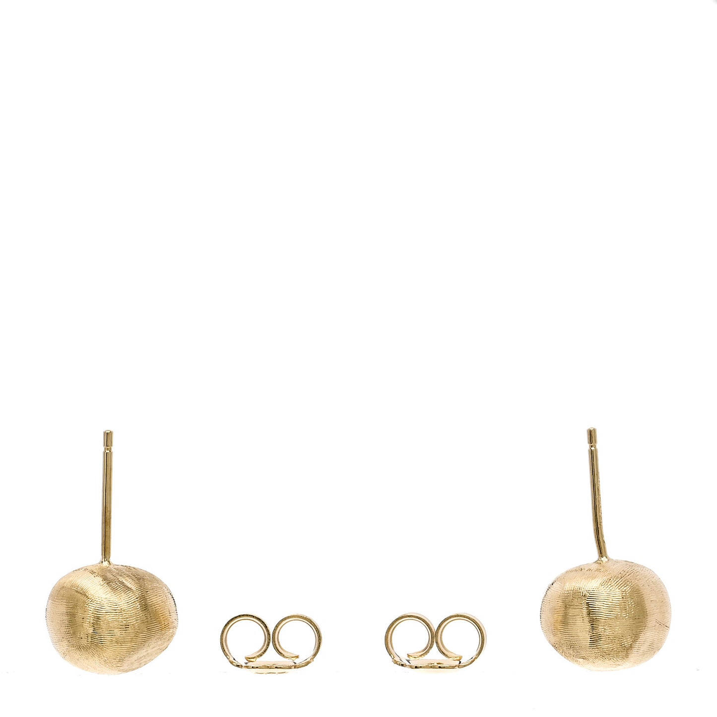 18K Yellow Gold Africa Round Stud Earrings