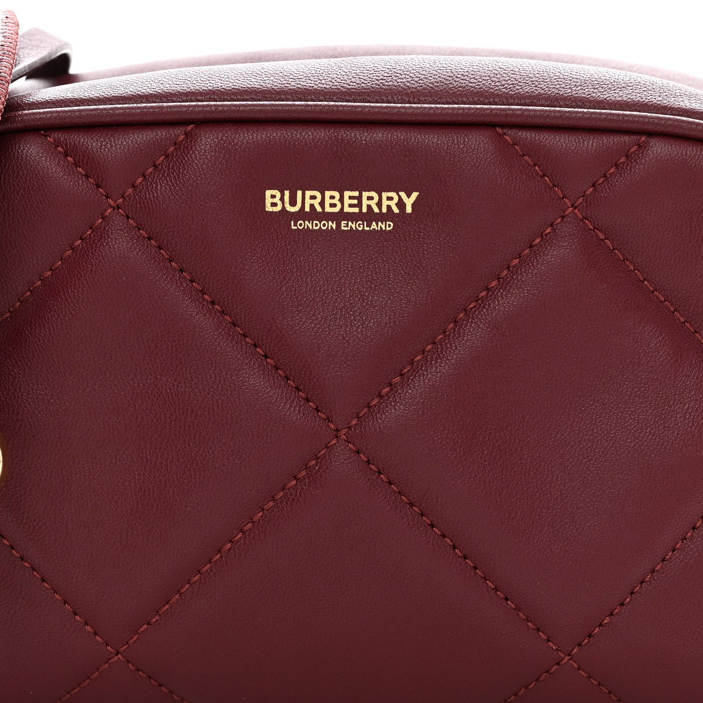 Lambskin Quilted Camera Bag Burgundy Red