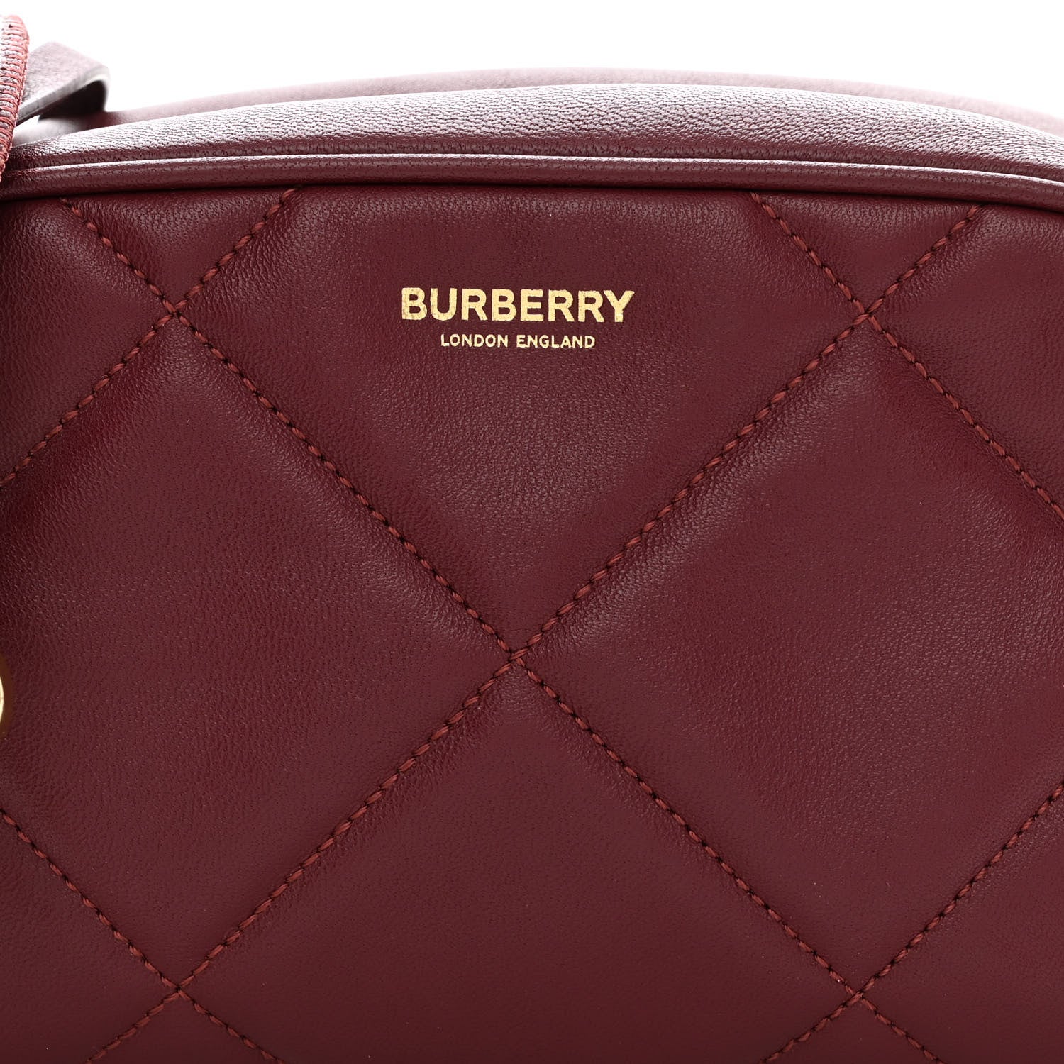 Burberry Lambskin Quilted Camera Bag Burgundy Red 7 of 10