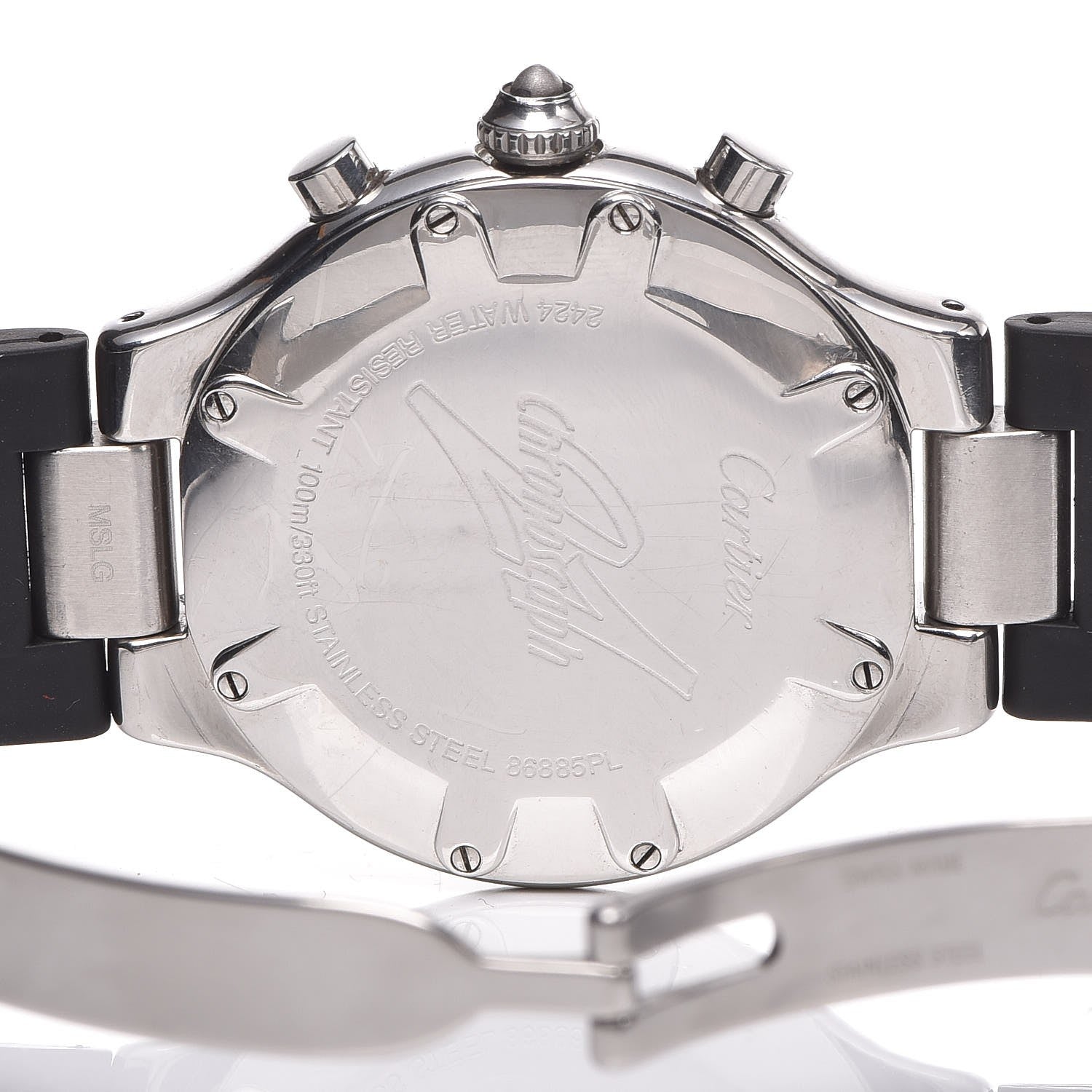 Cartier Stainless Steel Rubber 38mm Must 21 Chronoscaph Quartz Watch Black 6 of 10
