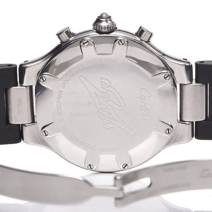 Cartier Stainless Steel Rubber 38mm Must 21 Chronoscaph Quartz Watch Black 6 of 10