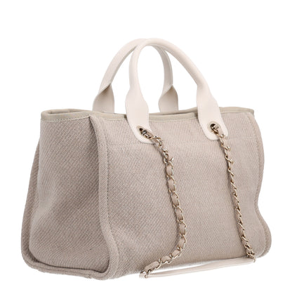 Chanel Mixed Fibers Calfskin Small Deauville Tote Grey 4 of 11