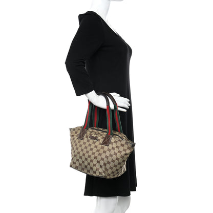 Gucci GG Monogram Small Web Handle Bucket Tote Dark Brown 2 of 15