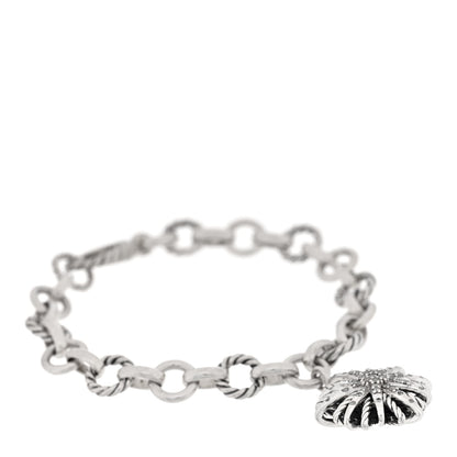 David Yurman Sterling Silver Diamond 20mm Starburst Charm Bracelet 1 of 3