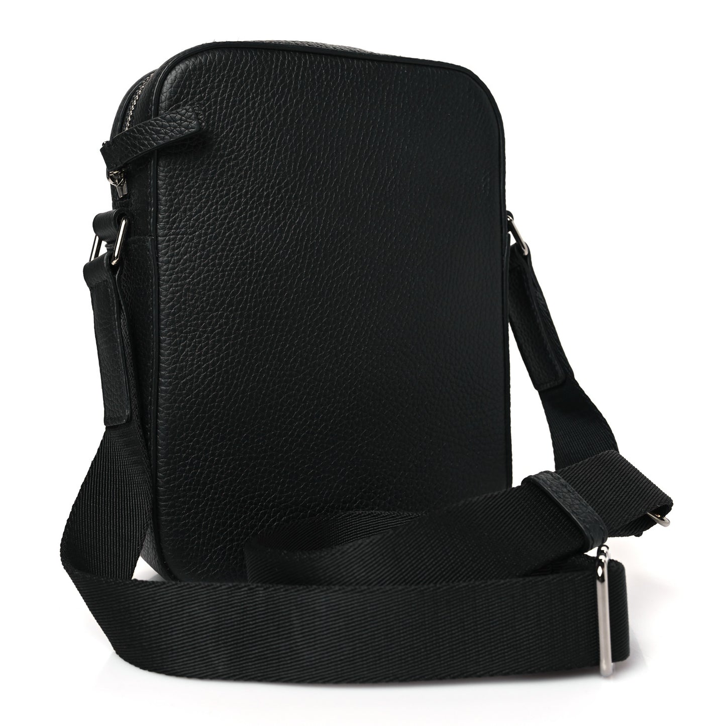 Pebbled Calfskin Logo Embossed Thornton Messenger Bag