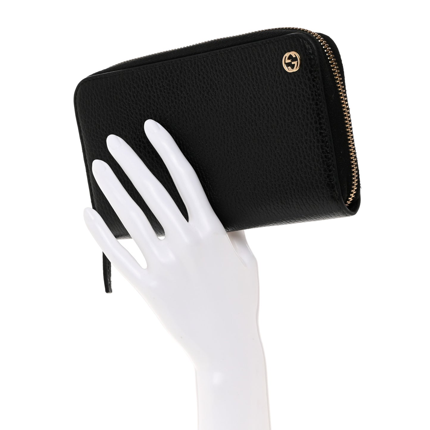 Dollar Calfskin GG Zip Around Wallet Black