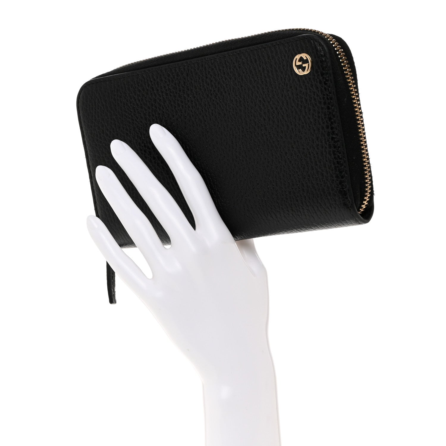 Gucci Dollar Calfskin GG Zip Around Wallet Black 2 of 7