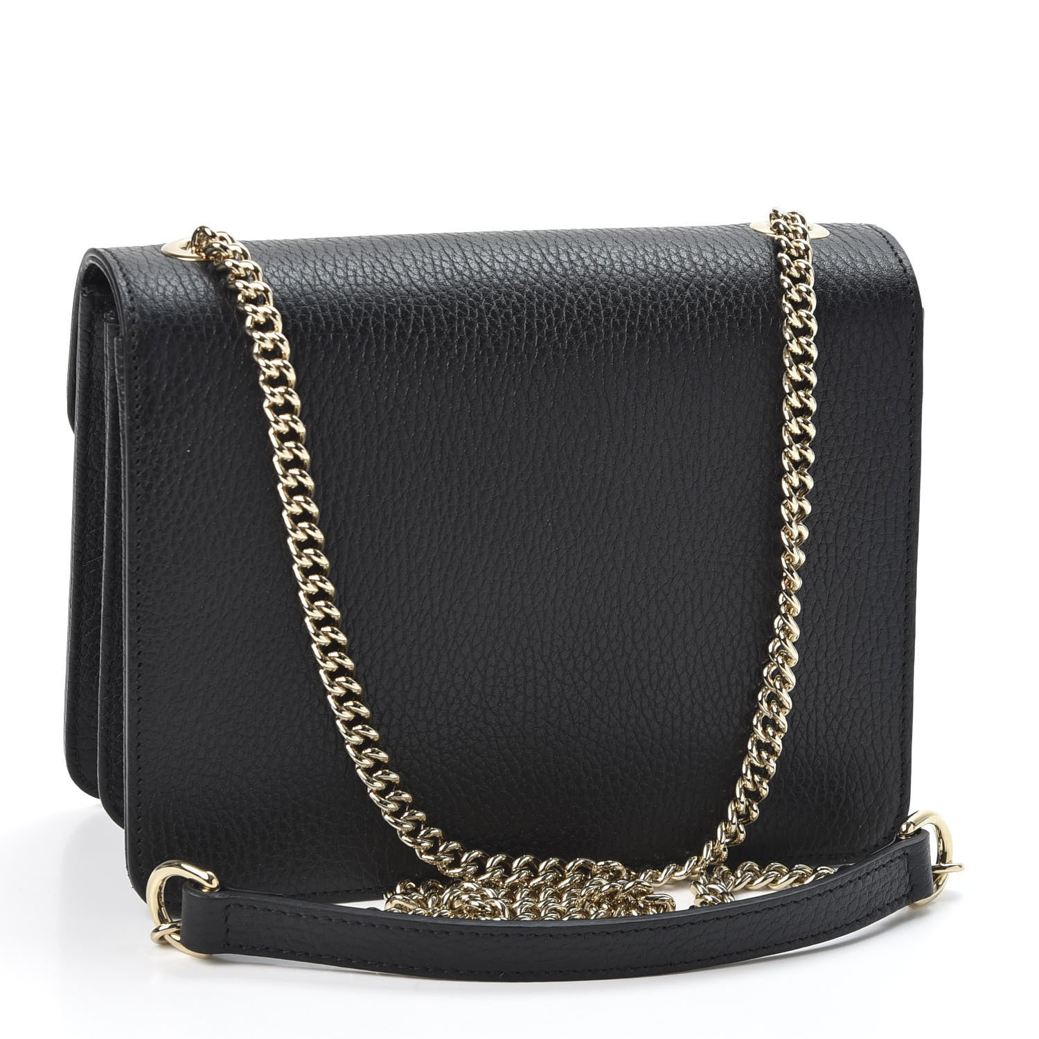 Gucci Dollar Calfskin Small Interlocking G Shoulder Bag Black 2 of 9