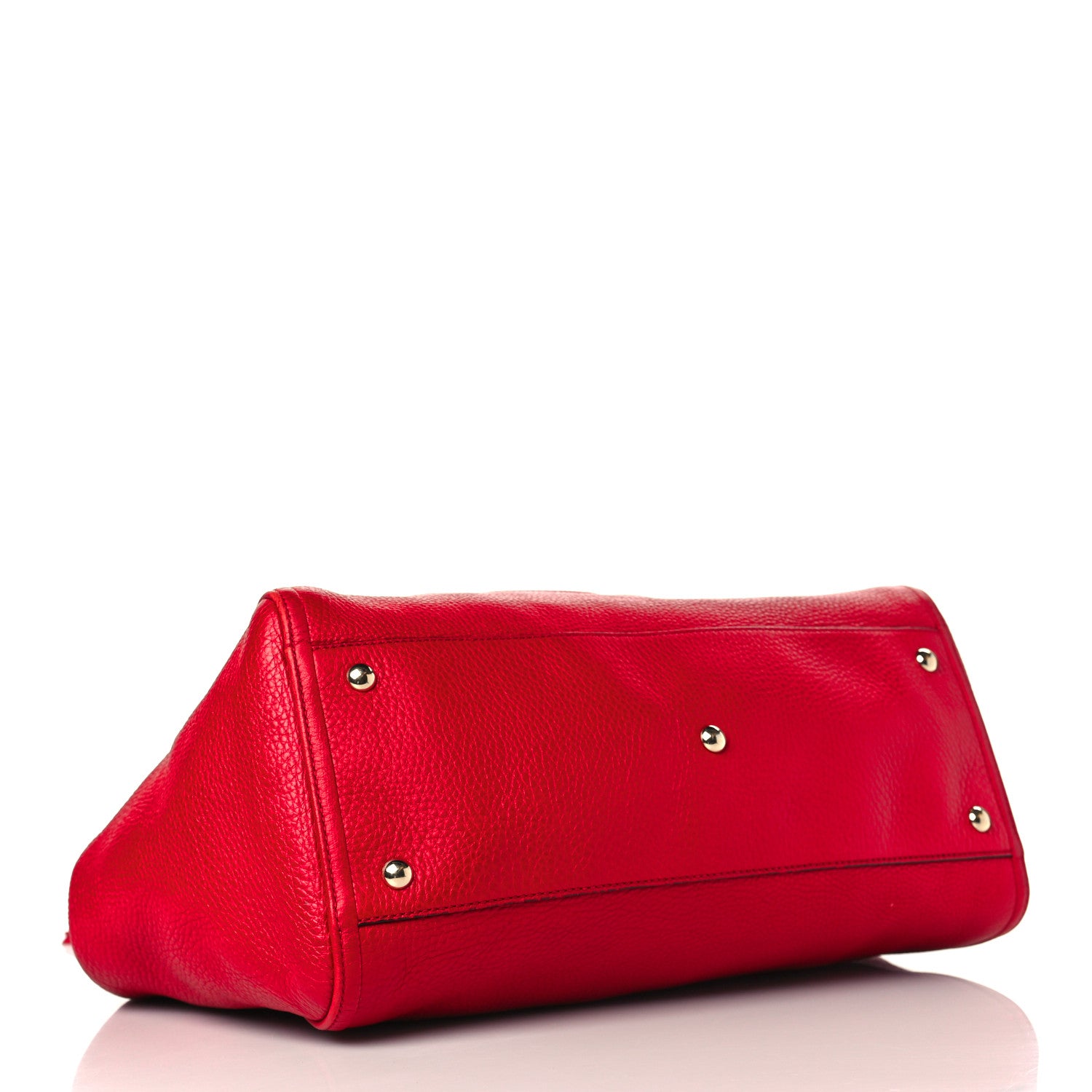 Gucci Pebbled Calfskin Medium Soho Shoulder Bag Red 3 of 8