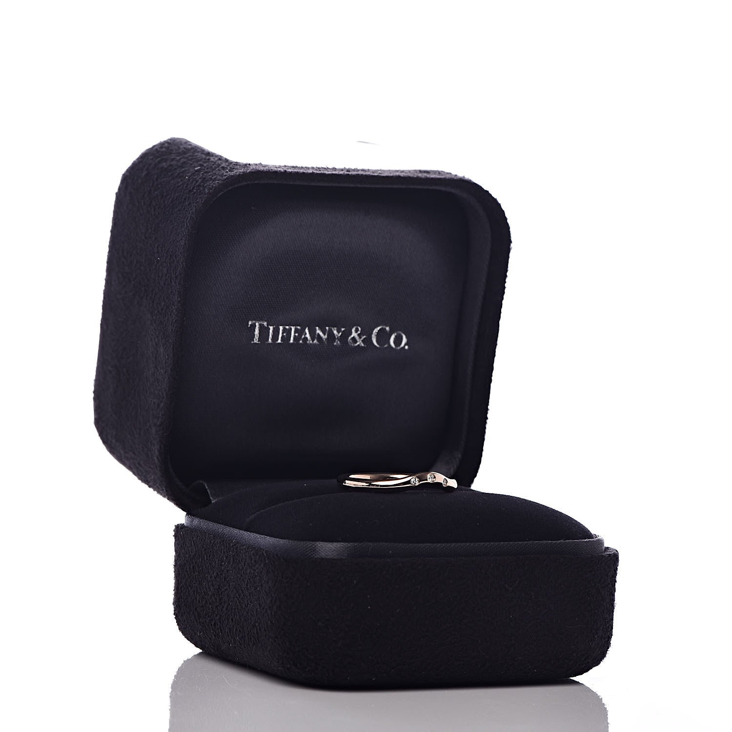 Tiffany 18K Rose Gold Diamond Elsa Peretti Wedding Band Ring 50 5.5 5 of 5