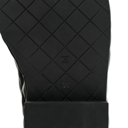 Chanel Calfskin Quilted Lace Up Combat Boots 38 Black 8 of 10