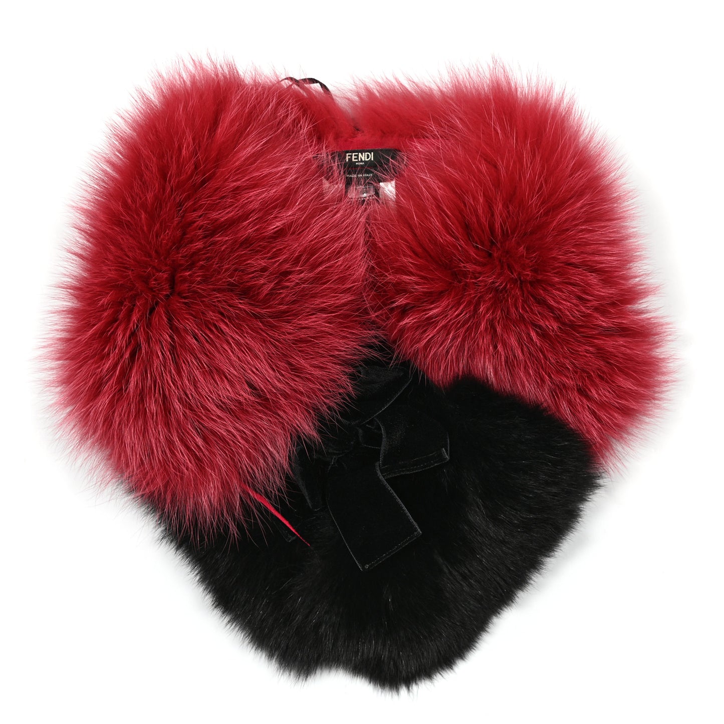 Fox Fur Stole Pink Black