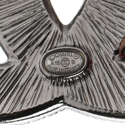 Chanel Enamel CC Brooch Grey White 5 of 5
