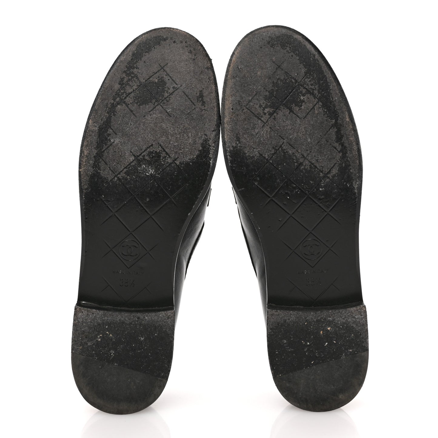 Lambskin Quilted CC Turnlock Loafers 38.5 Black
