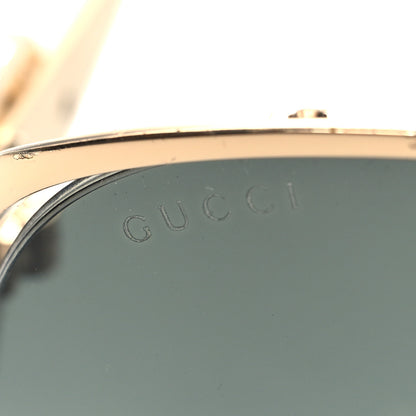Gucci Metal Oversized Round Frame GG0225S Sunglasses Gold 7 of 9