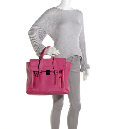 3.1 Phillip Lim 3.1 Leather Medium Pashli Satchel Fuchsia 2 of 9
