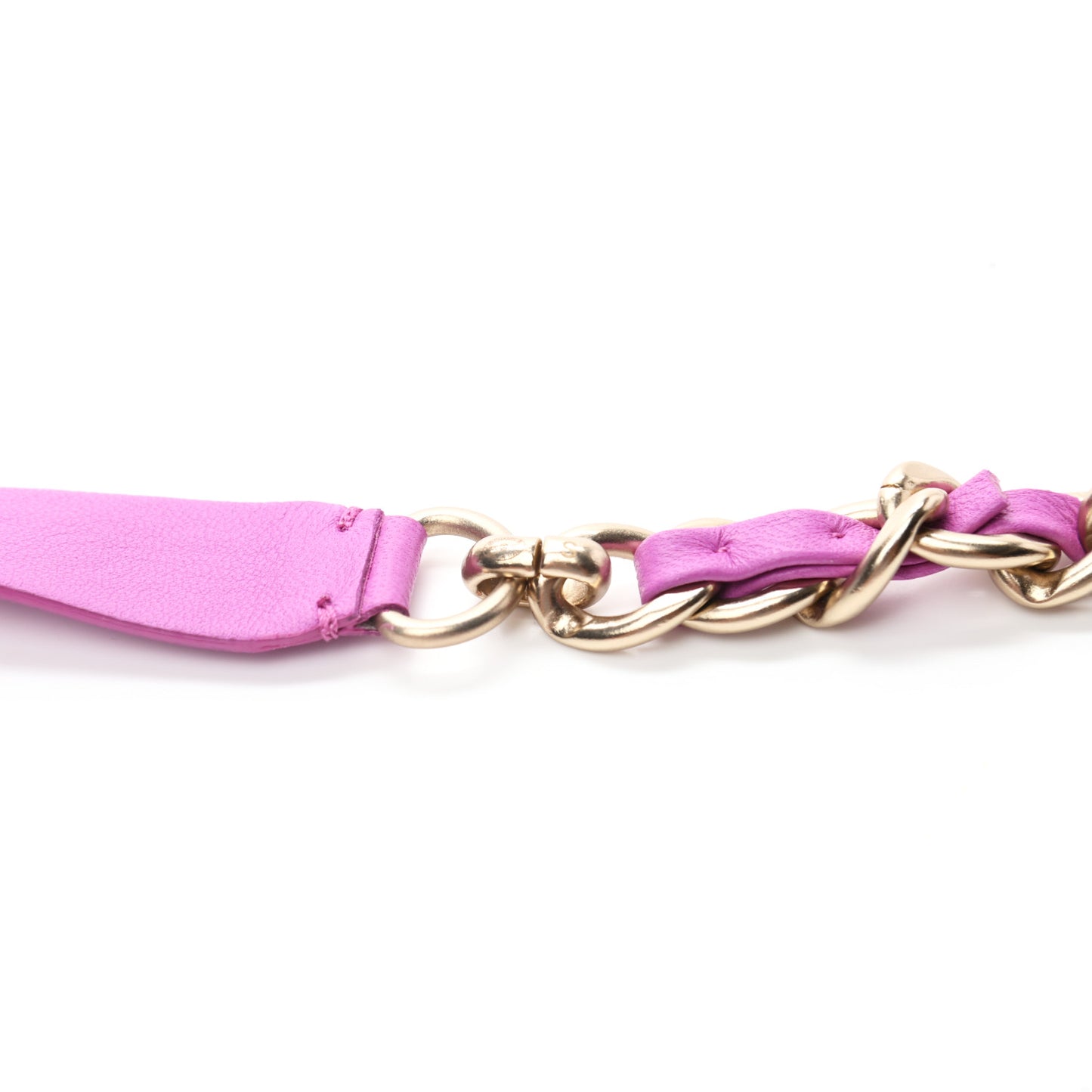 Lambskin Chain Belt S Lilac Gold