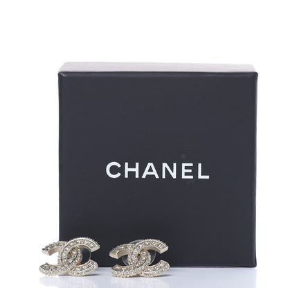 Chanel Crystal CC Earrings Gold 5 of 5