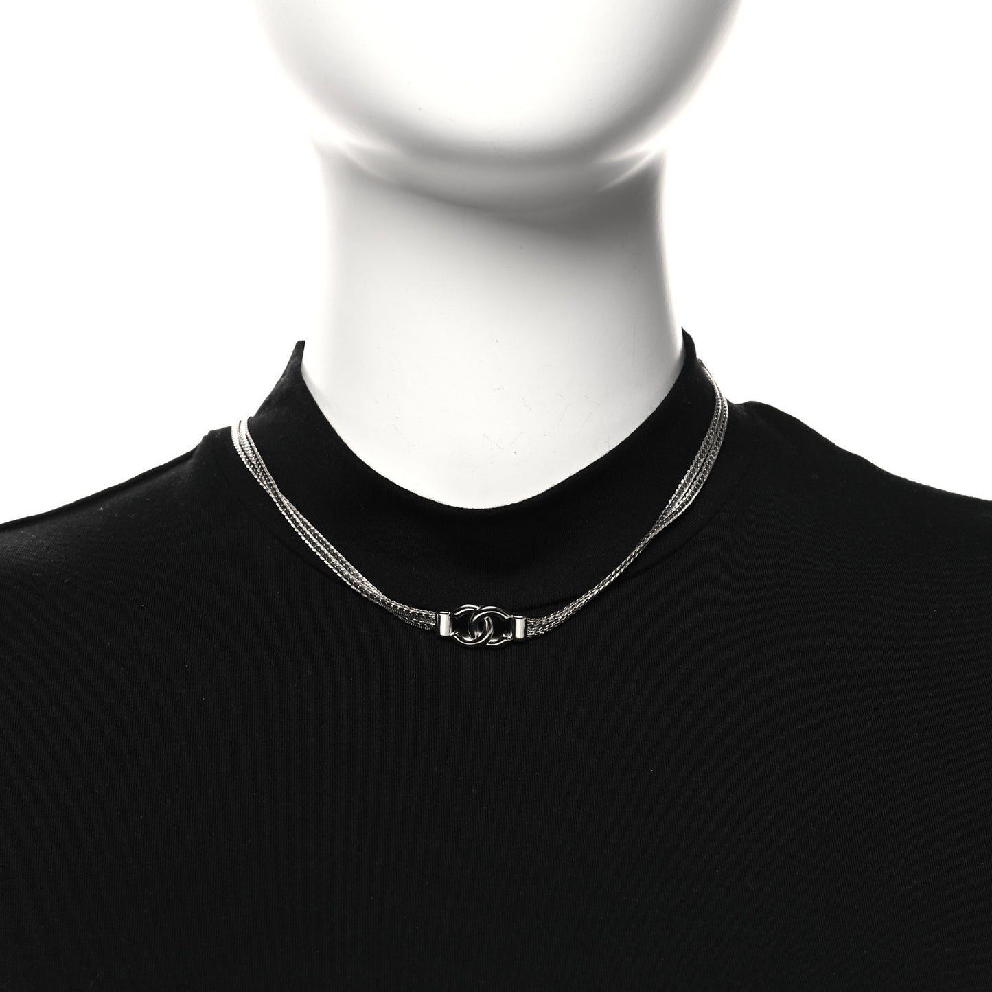 Metal Chain CC Choker Silver