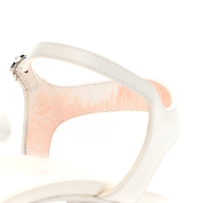 Chanel Lambskin Bow Sandals 36.5 White 14 of 16