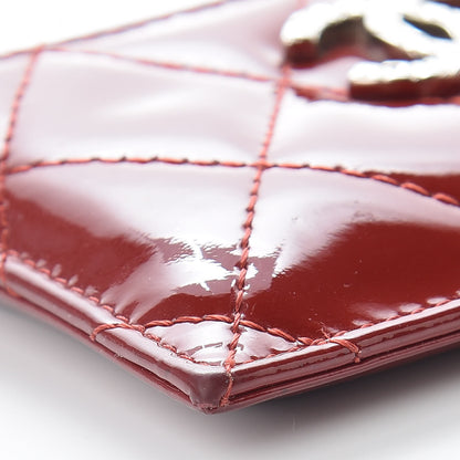 Chanel Patent Quilted Brilliant Card Holder Red 9 of 13