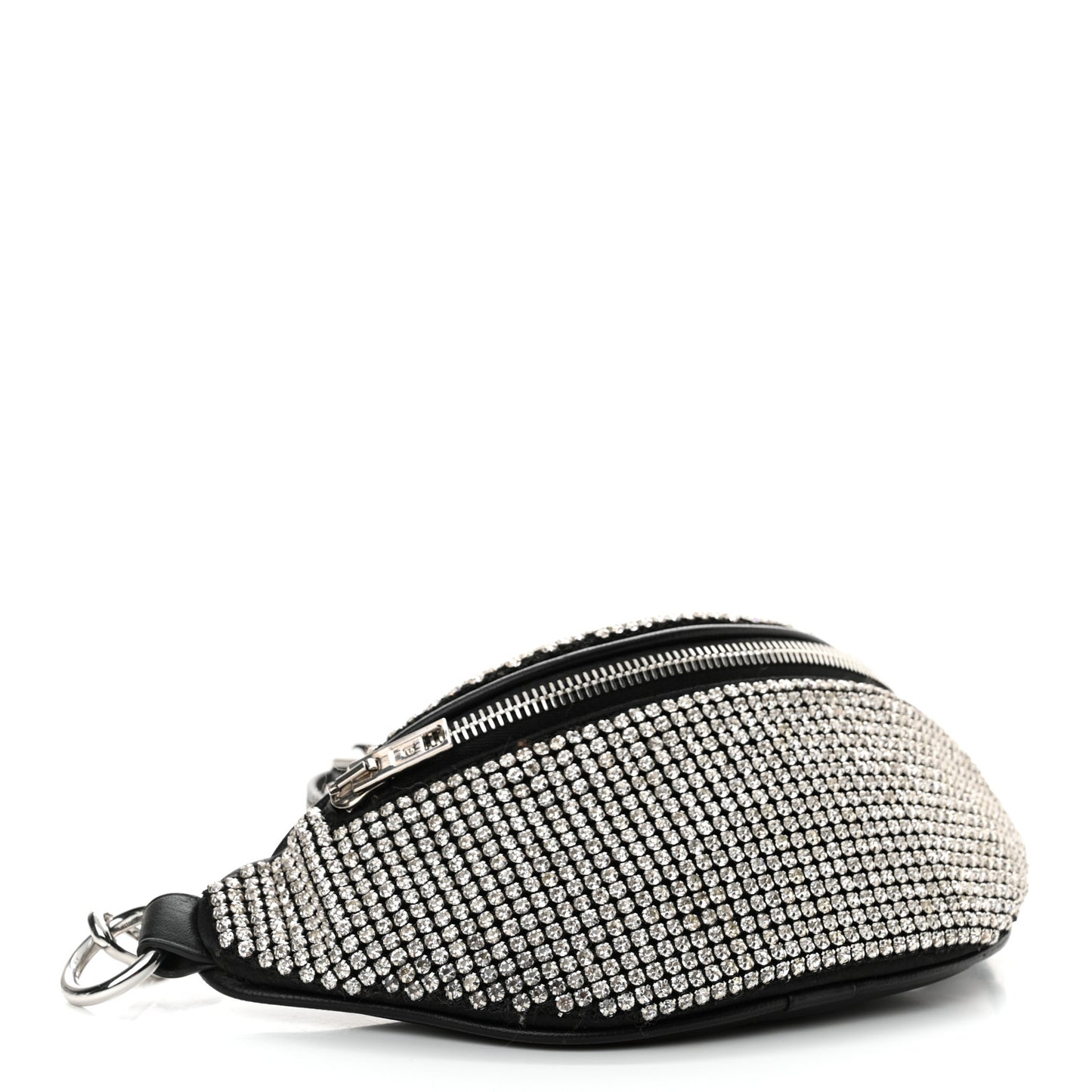 Rhinestone Mesh Mini Attica Belt Bag Black