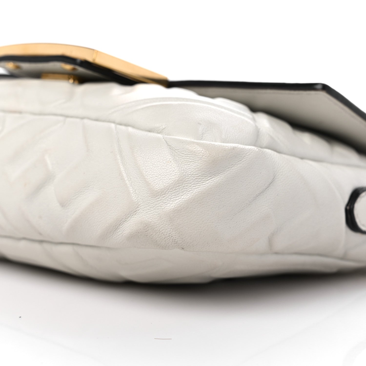 Fendi Nappa FF 1974 Embossed Mini Baguette White 9 of 12