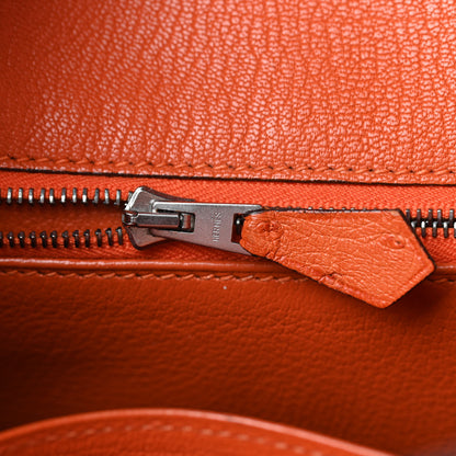 Hermes Ostrich Birkin 30 Orange 16 of 41
