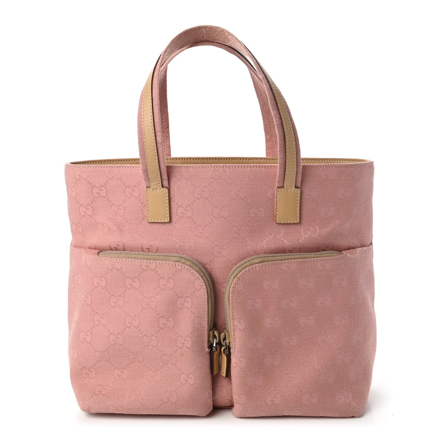 Gucci Monogram Double Pocket Tote Pink 1 of 12