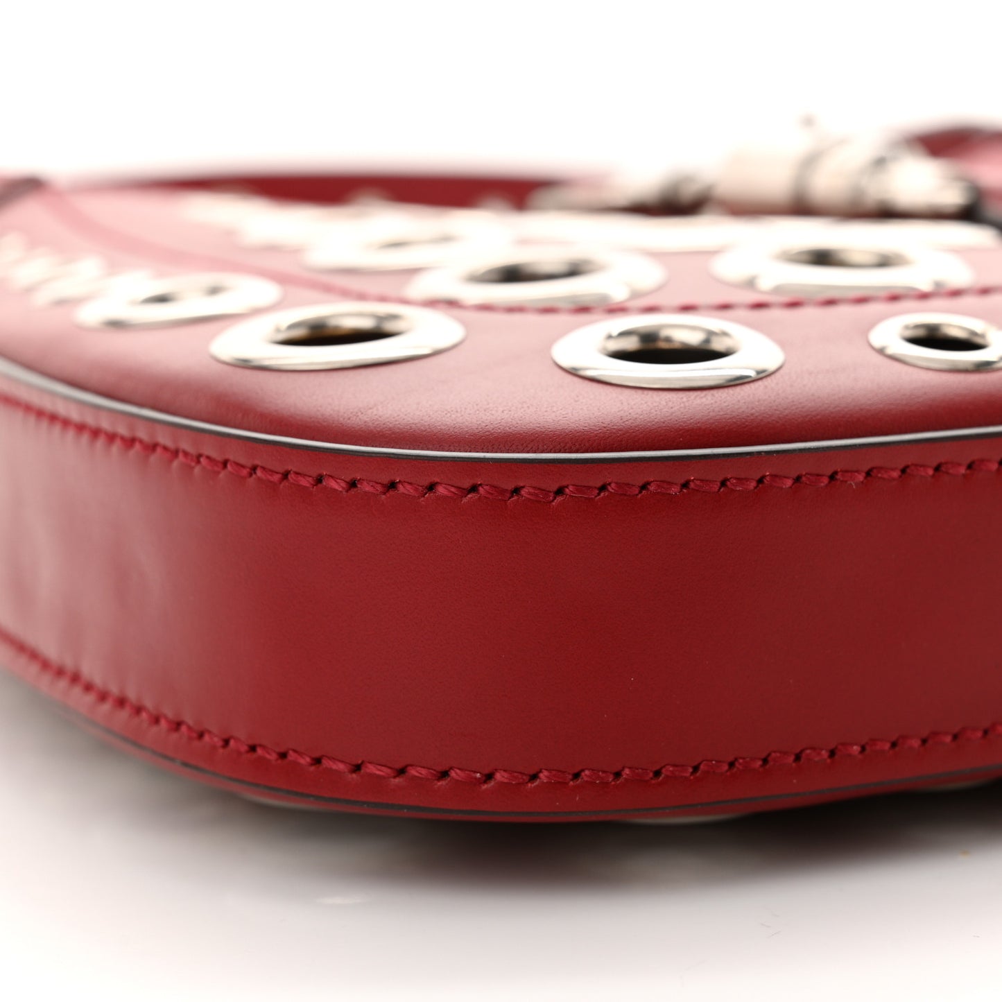 Calfskin Ha Ha Ha Jackie 1961 Eyelet Hobo Cherry Red