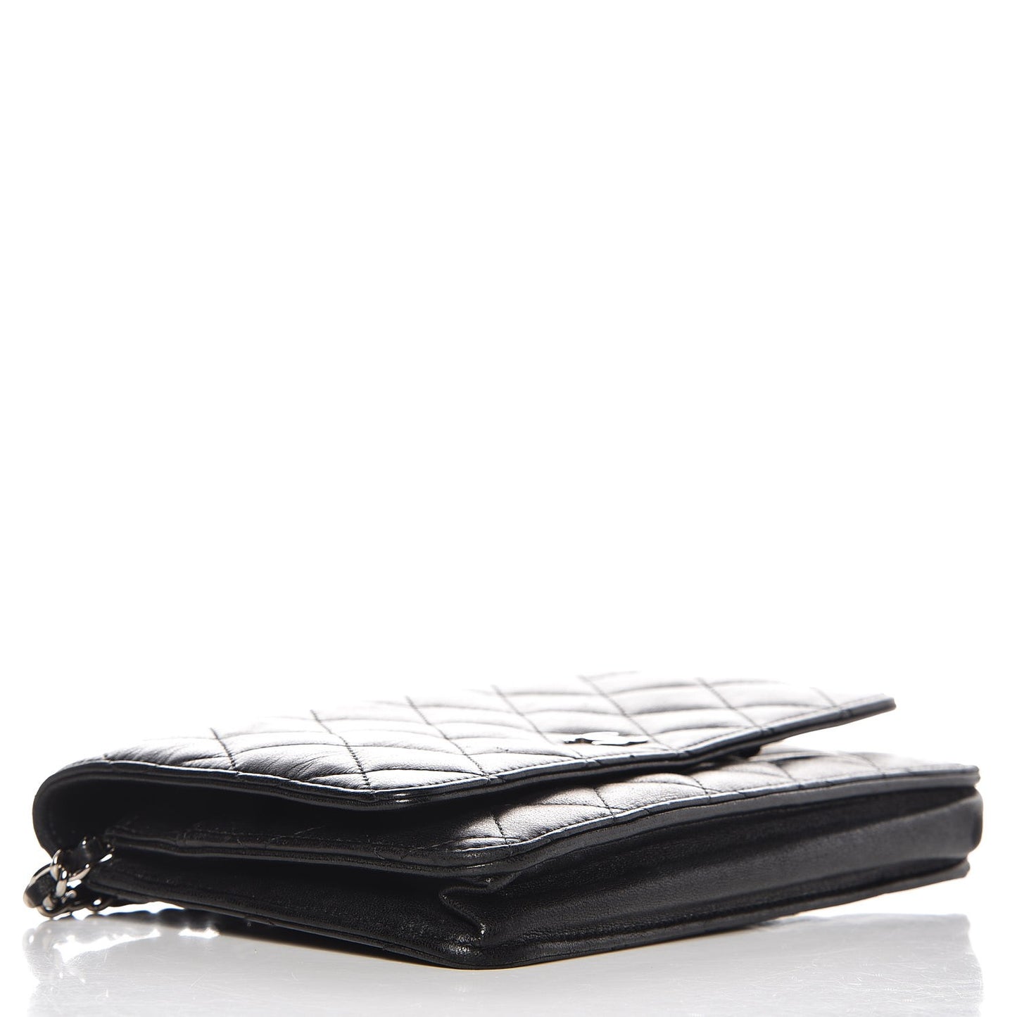 Lambskin Quilted Wallet On Chain WOC Black