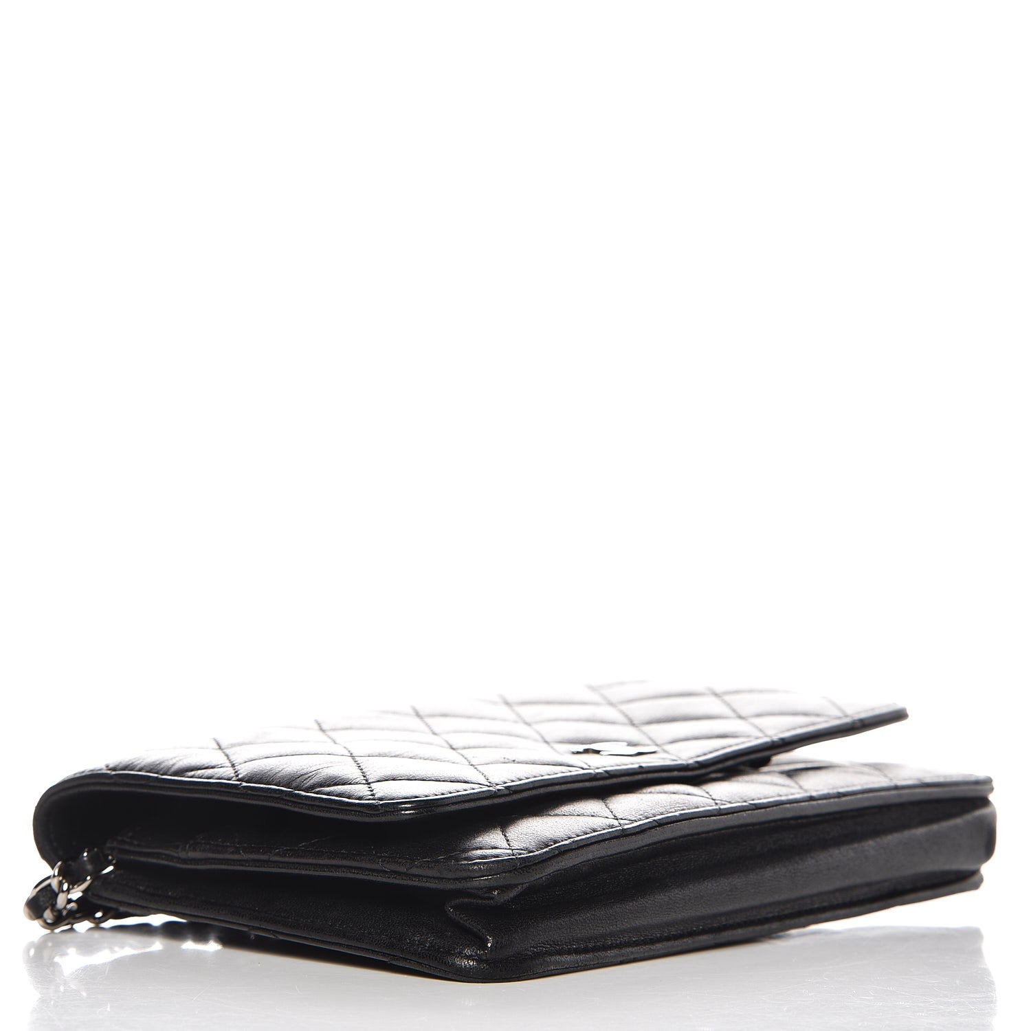 Chanel Lambskin Quilted Wallet On Chain WOC Black 4 of 8