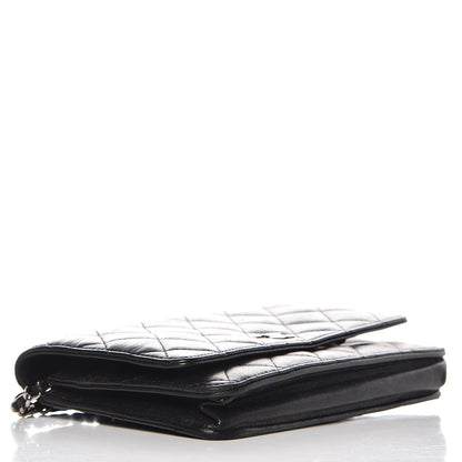 Chanel Lambskin Quilted Wallet On Chain WOC Black 4 of 8