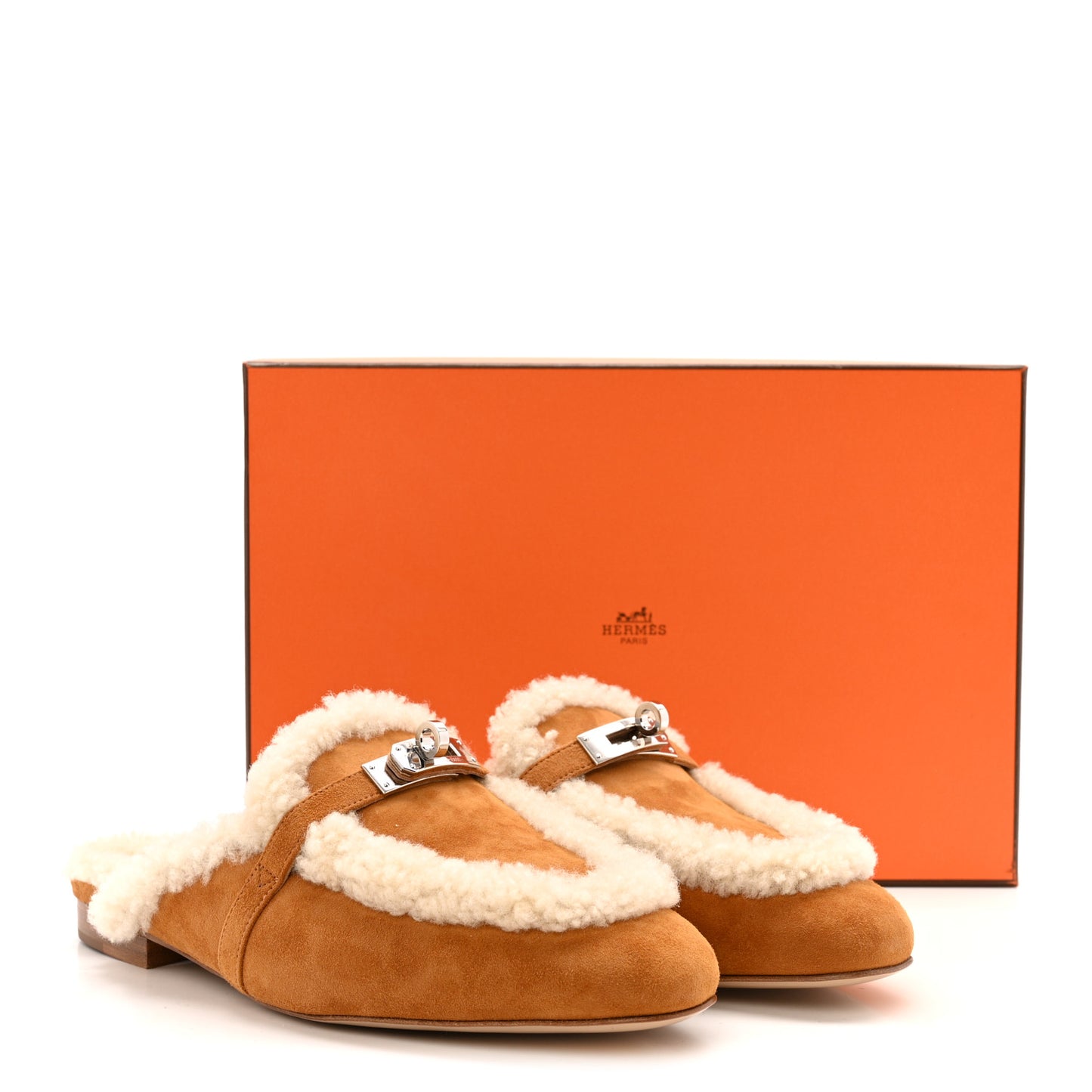 Suede Goatskin Shearling Womens Oz Mules 38 Natural Ecru