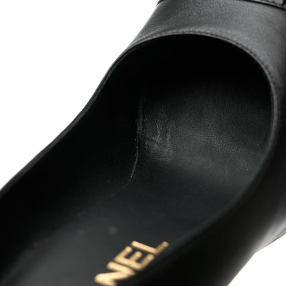 Chanel Lambskin Patent Calfskin Cap Toe CC Pumps 36 Black 9 of 11