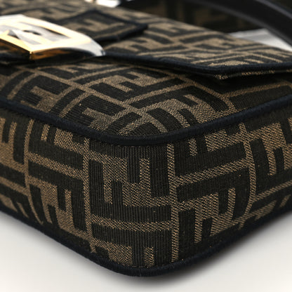 Fendi Fabric Jacquard FF 1974 Medium Baguette Tobacco Moro Black 12 of 13