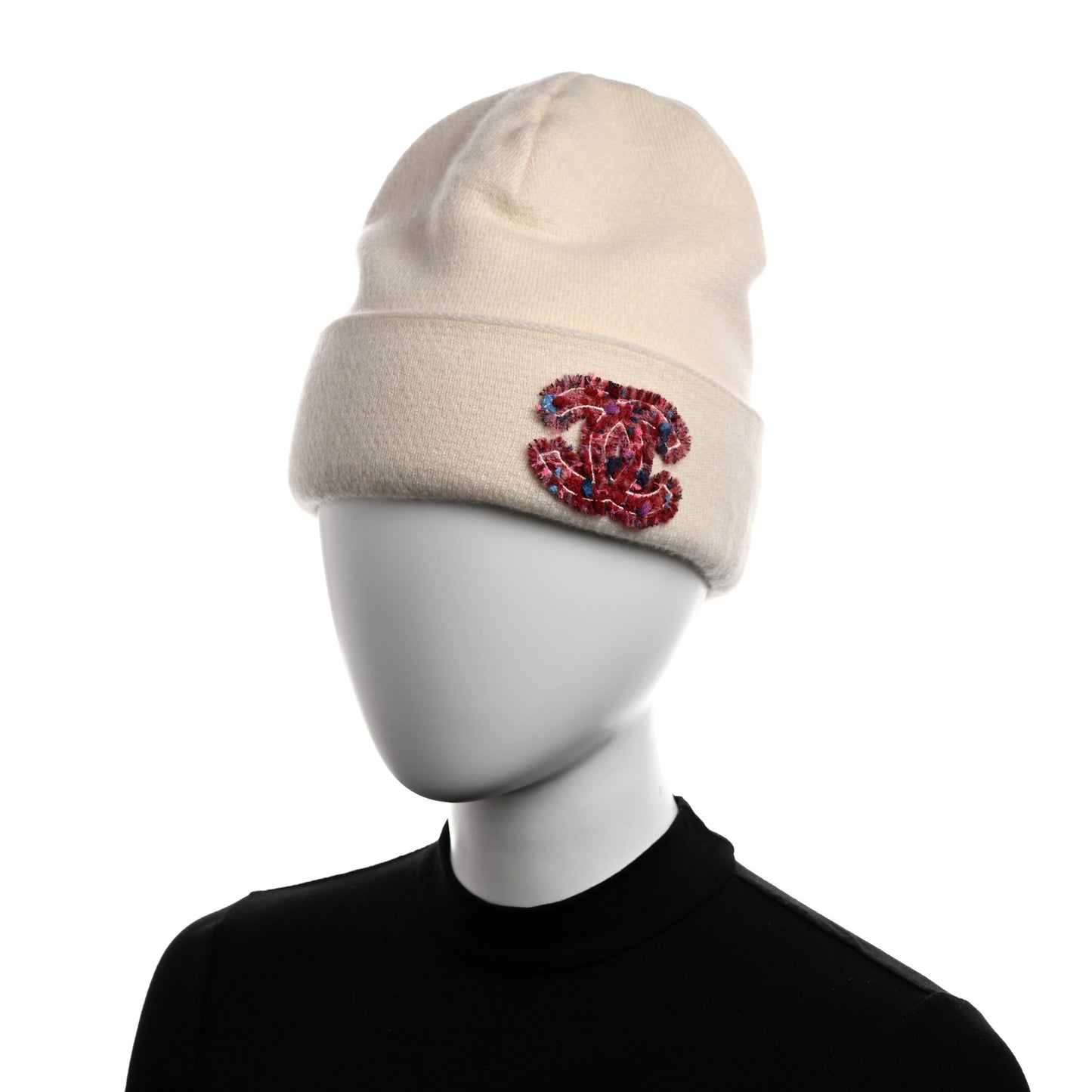 Cashmere CC Beanie Hat White Pink