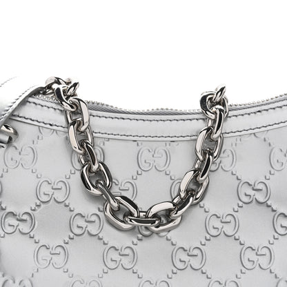 Gucci Shine Guccissima Emblem Small Shoulder Bag Silver 8 of 11