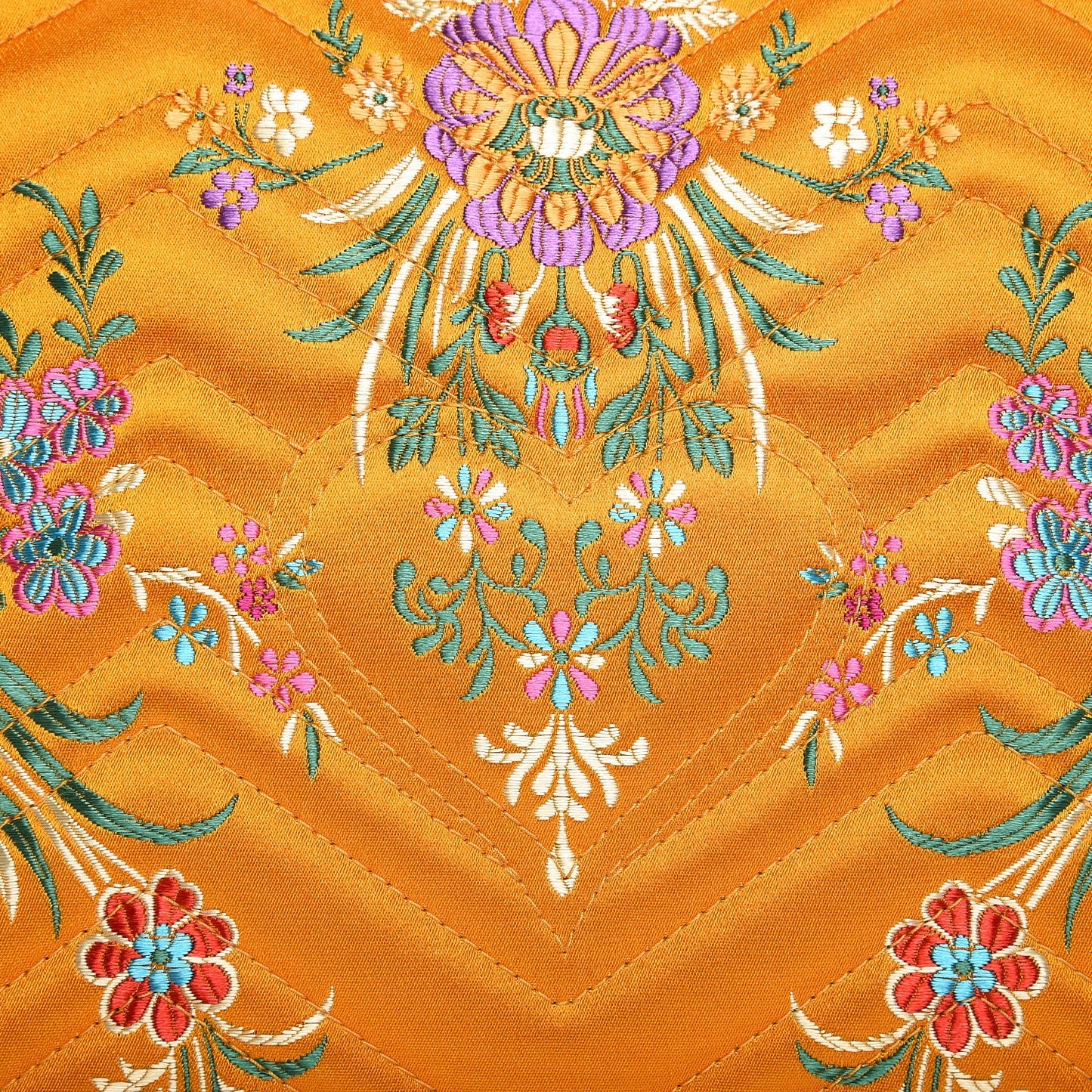 Jacquard Matelasse Floral Medium GG Marmont Shoulder Bag Yellow