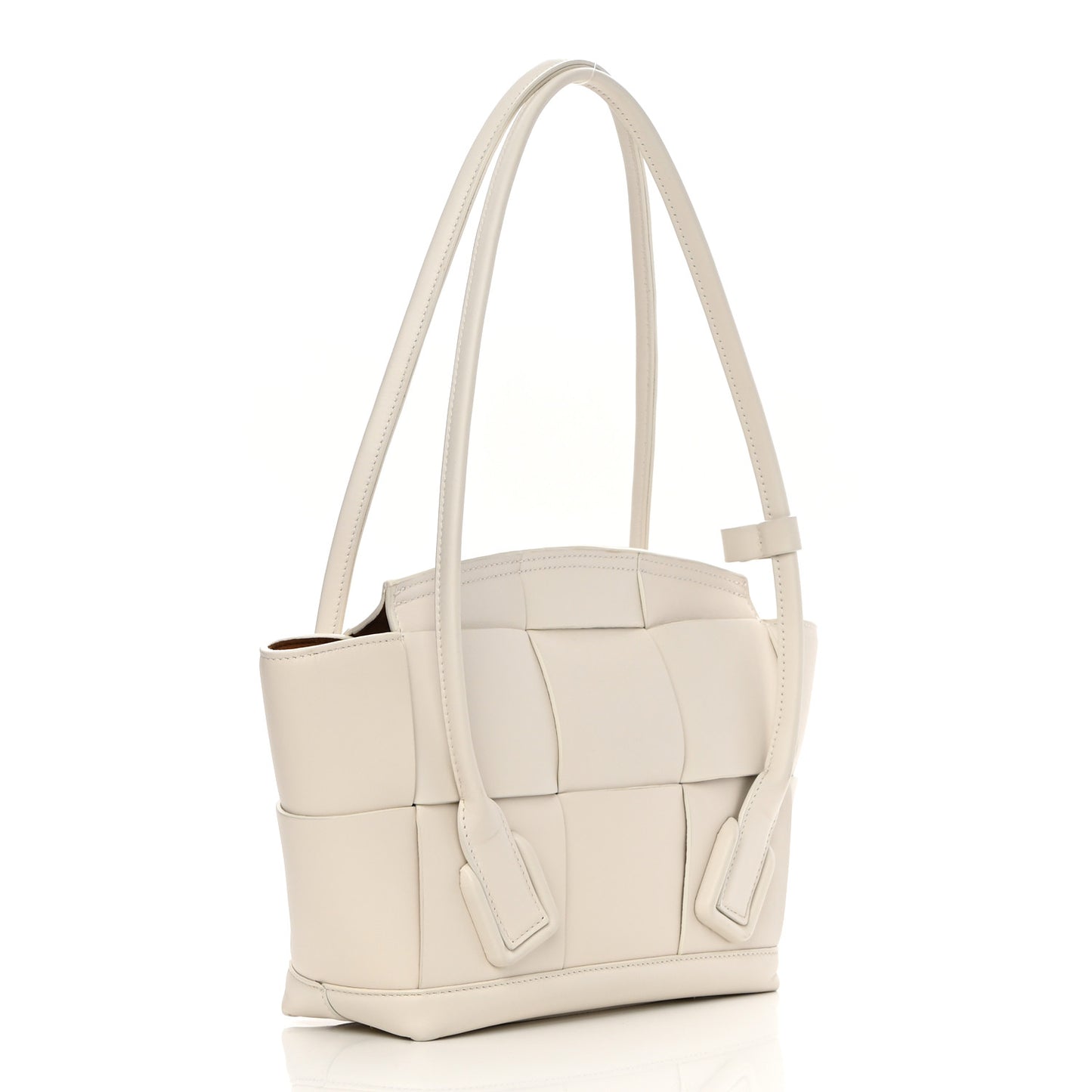French Calfskin Maxi Intrecciato Small Arco Bianco