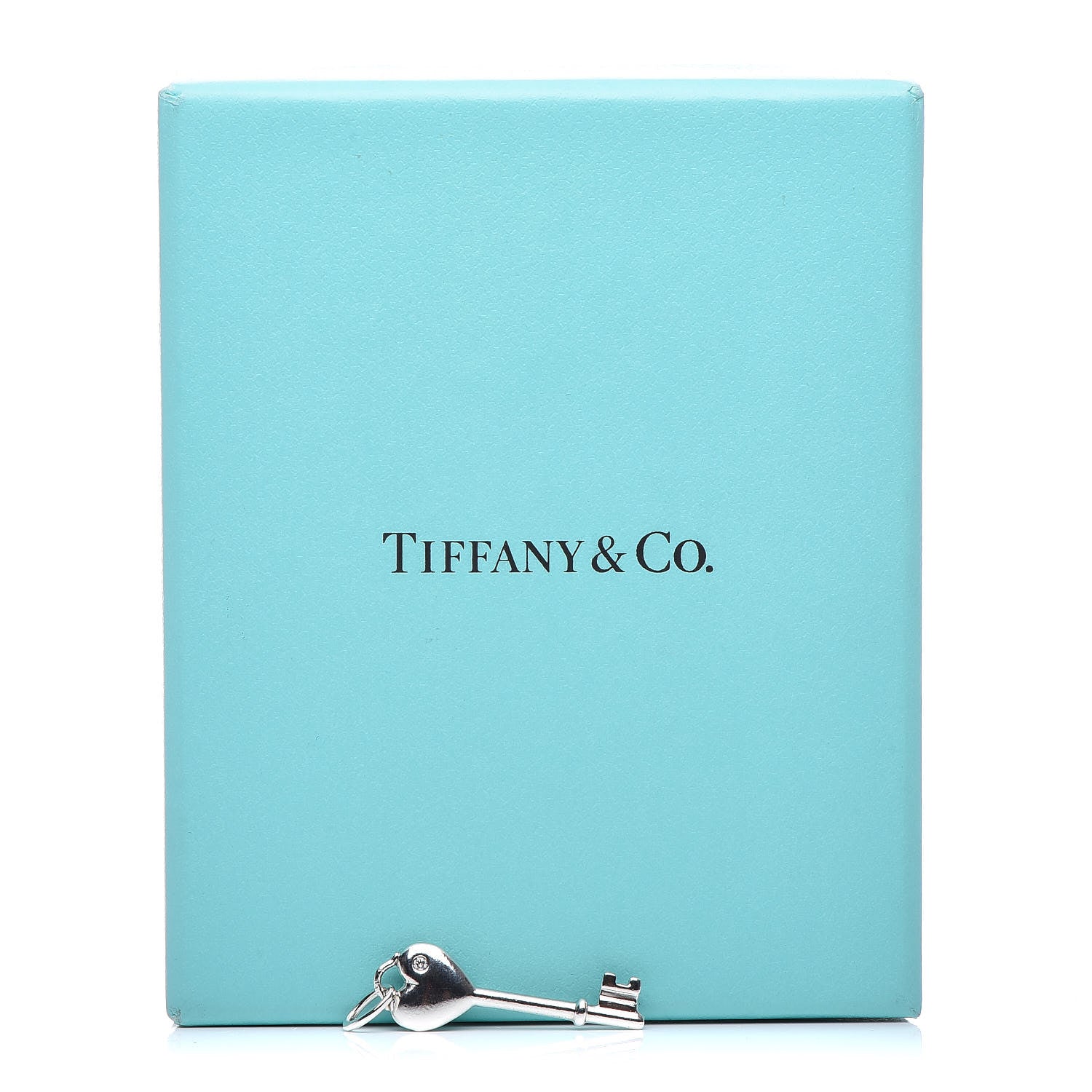 Tiffany Sterling Silver Diamond Heart Key Pendant 4 of 4
