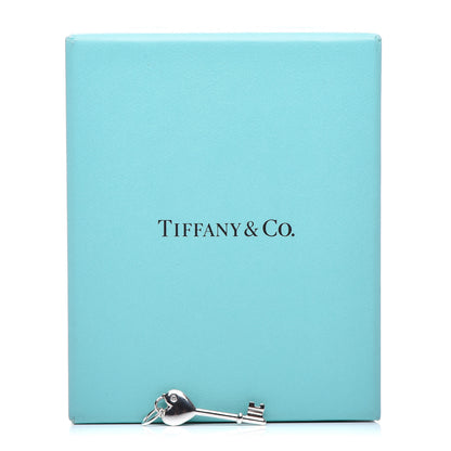 Tiffany Sterling Silver Diamond Heart Key Pendant 4 of 4