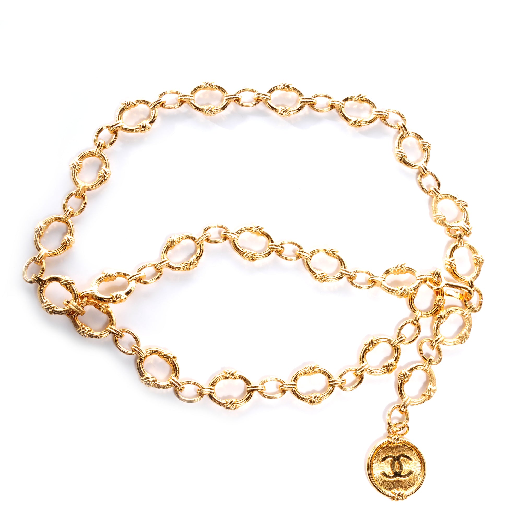 Chanel Metal Chain CC Medallion Belt Gold 1 of 6
