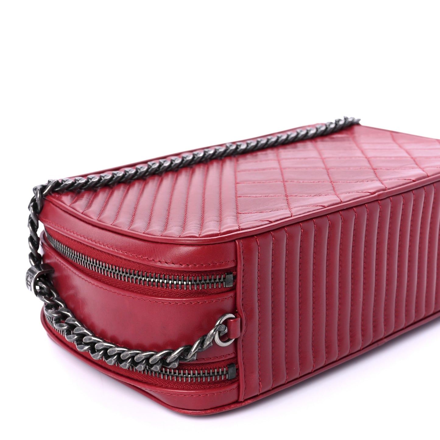 Lambskin Quilted Small Coco Boy Camera Case Red